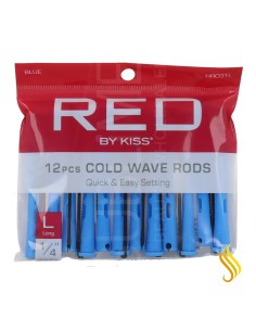 Red Kiss Cold Wave Rods 1/4" 12 Piezas Blue Bigudi